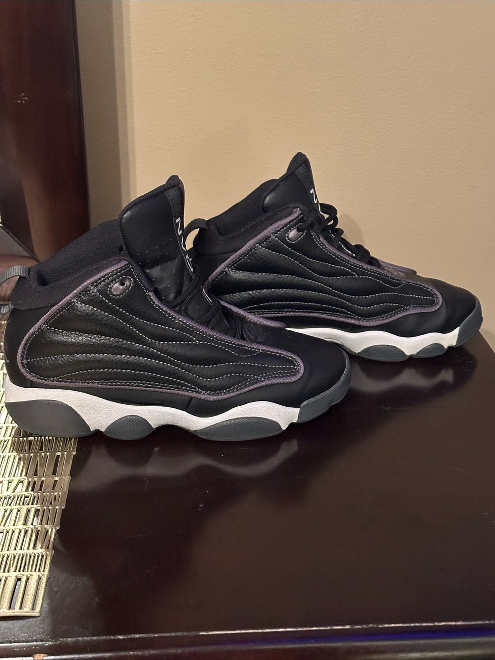 Jordan Kids Black Sneakers with White Trim